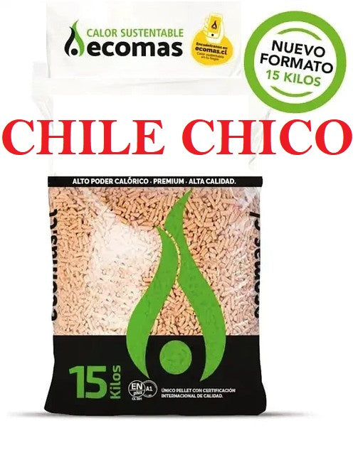 BOLSA DE PELLET DE 15 KG PARA CALEFACCION, CHILE CHICO