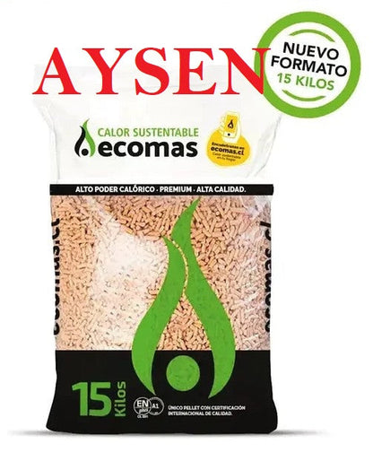 Pellet para Calefacción Ecomas 15kg - Puerto Aysén