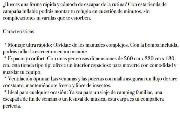 CARPA IMPERMEABLE SM INFLABLE MODELO 8889