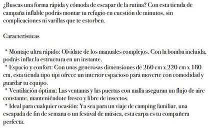 CARPA IMPERMEABLE SM INFLABLE MODELO 8889